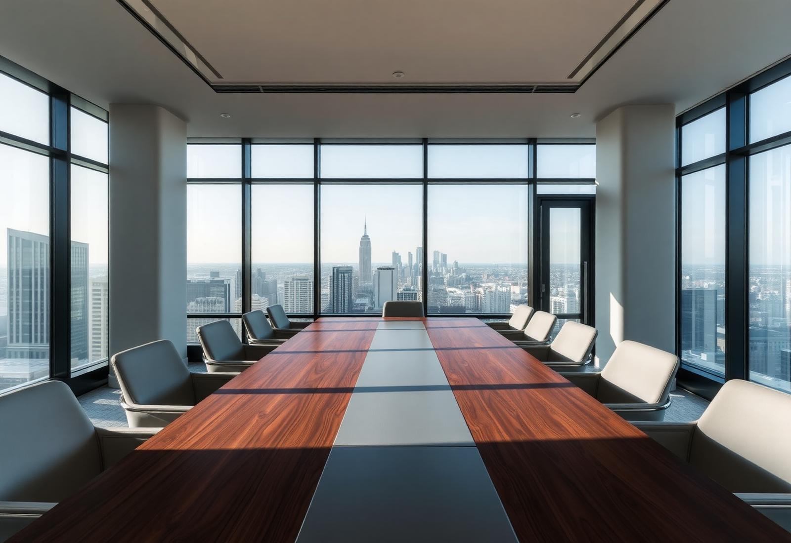 Lexora boardroom overlooking the financial district